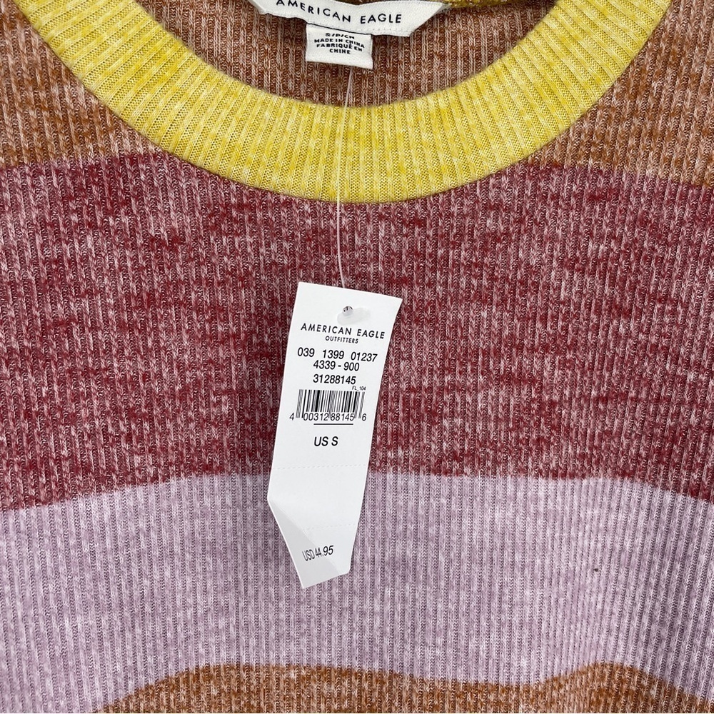 American Eagle Long Sleeve Cozy Knit Dress Striped - Picture 6 of 9